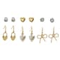 Ashley 6pc. Gold Heart Pearl Earring Set - image 1