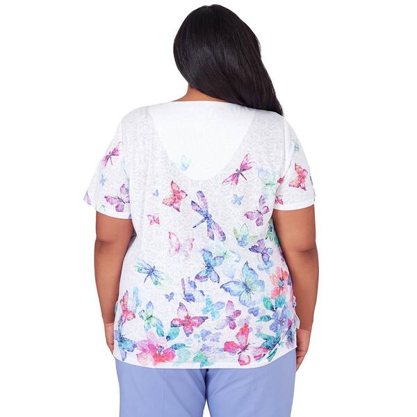 Plus Size Alfred Dunner Summer Breeze Butterfly Border Blouse