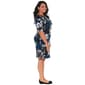 Womens Connected Apparel Elbow Sleeve Print ITY Side Slit Dress - image 7