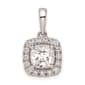 Pure Fire 14kt. White Gold White Sapphire Halo Pendant - image 1