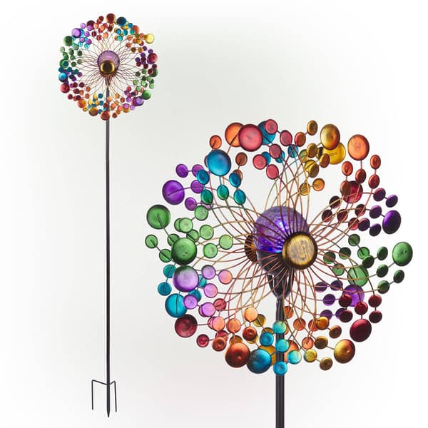 Alpine Solar Ecliptic Wind Spinner Stake w/ Color Changing LEDs - image 