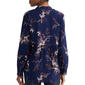 Womens Jones New York Long Sleeve Split Neck Floral Blouse - image 2