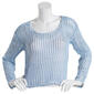 Juniors No Comment Shimmer Open Knit Sweater - image 1