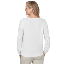 Womens Alfred Dunner Sunset Ridge Floral Pointelle Sweater