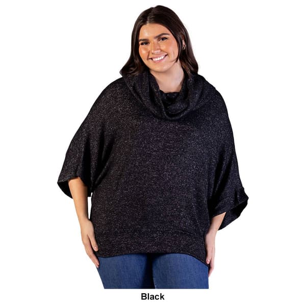 Plus Size 24/7 Comfort Apparel Cowl Neck Sweater Top