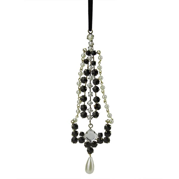 CC Christmas Decor Black & White Dangle Christmas Ornament - image 