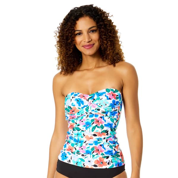 Womens Anne Cole Fiore Floral Strapless Tankini Swim Top - image 