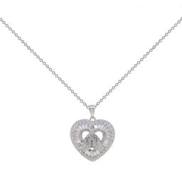 Gianni Argento Diamond & Cubic Zirconia Heart Spinner Pendant