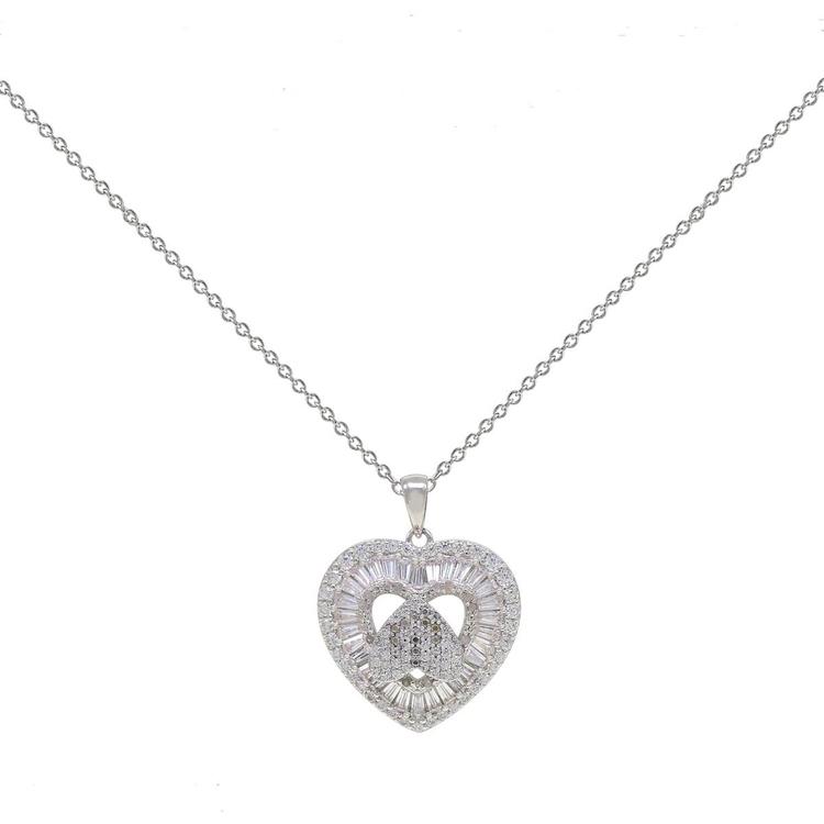 Gianni Argento Diamond & Cubic Zirconia Heart Spinner Pendant