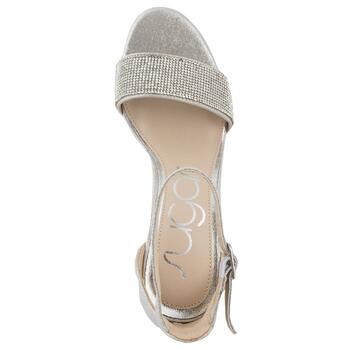 Womens Sugar Machelene Block Heel Slingback Sandals - Silver - Boscov's