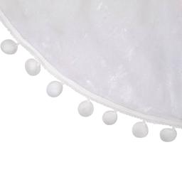 Northlight 36in. White Christmas Tree Skirt With a Pom Pom Border