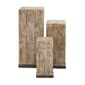 9th & Pike&#40;R&#41; Brown Wood Rustic Pedestal Table - Set of 3 - image 1