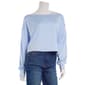 Juniors No Comment Long Sleeve Fleece Off The Shoulder Top - image 1