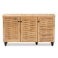 Baxton Studio Winda Oak Brown Wood 3-Door Shoe Cabinet - image 3