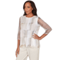 Petite Alfred Dunner Natural Wonder 3/4 Sleeves Mesh Blouse - image 3
