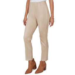Womens Skye’s the Limit Champagne Holiday Faux Suede Pants