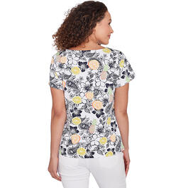 Womens Hearts of Palm Printed Essentials Tropical Mix Tee