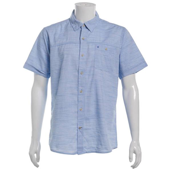 Mens IZOD® Striped Chambray Short Sleeve Button Down Shirt