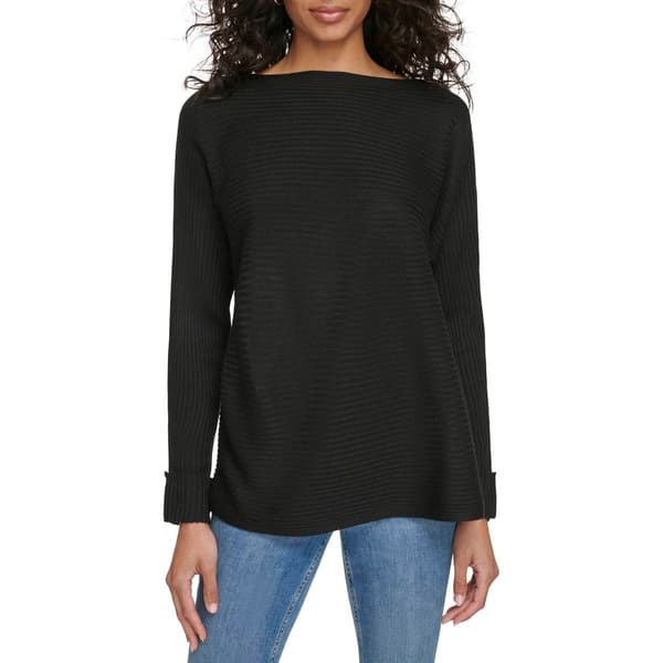 Womens Calvin Klein Long Sleeve Solid Ribbed Sweater w/Cuffs