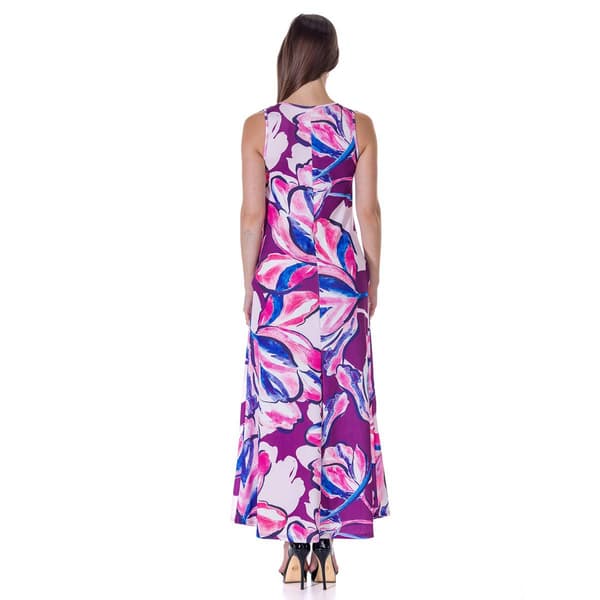 Womens 24/7 Comfort Apparel Floral Shift Maxi Dress