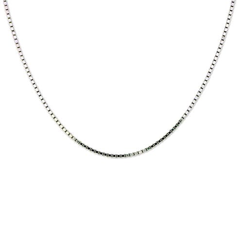 Sterling Silver 16in. Diamond Cut Box Necklace - image 