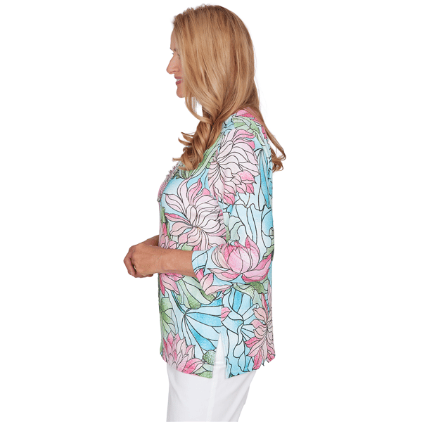 Womens Alfred Dunner Classics Stained Glass Floral Blouse