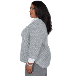 Plus Size Alfred Dunner Vail Diamond Texture Two in One Blouse