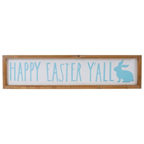 Northlight Seasonal Wooden Framed Happy Easter Y''all Wall Decor - image 