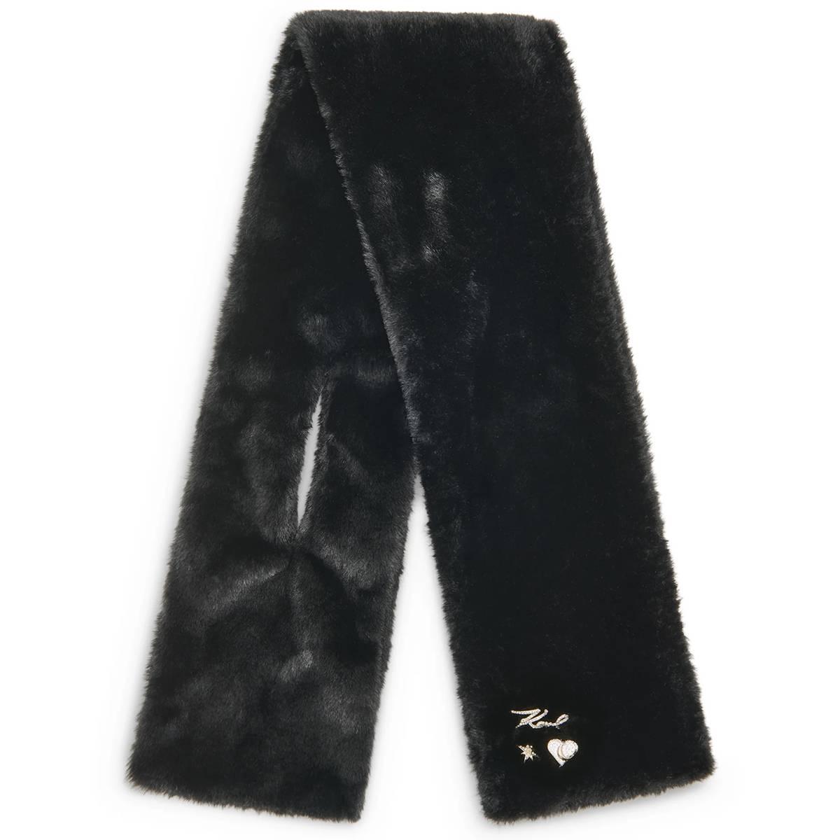 Womens Karl Lagerfeld Faux Fur Pull-Thru Scarf