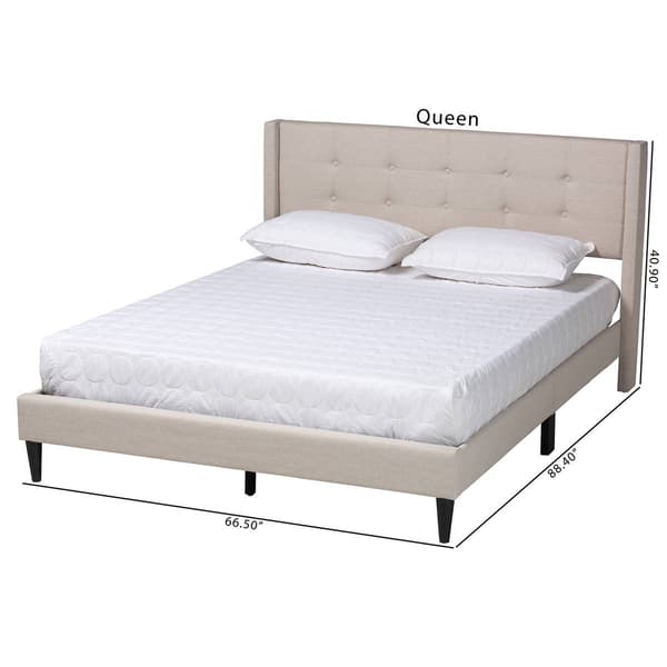 Baxton Studio Casol Modern Fabric Upholstered Queen Platform Bed