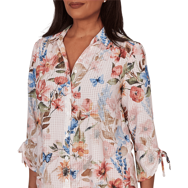 Womens Alfred Dunner Camden Market Floral Button Front Blouse