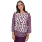 Petite Alfred Dunner Good To Go 3/4 Sleeve Geometric Blouse - image 3