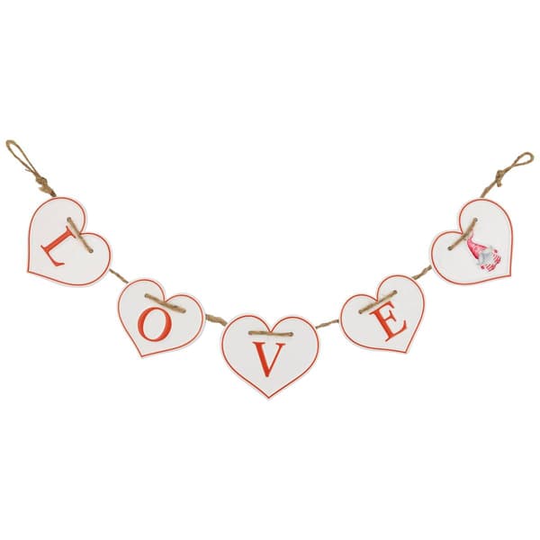 Northlight Seasonal Hearts LOVE Valentine''s Day Metal Banner - image 