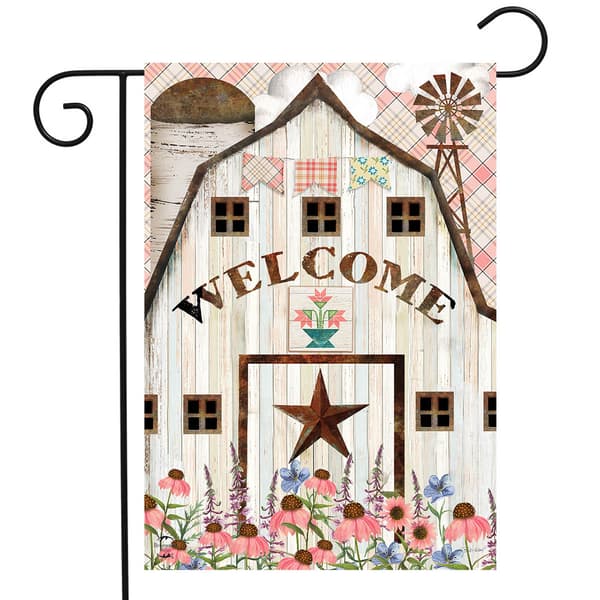 Briarwood Lane Barn in Bloom Garden Flag - image 