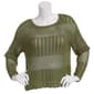 Juniors No Comment Lagoona Open-Stitch Scallop Trim Sweater - image 1