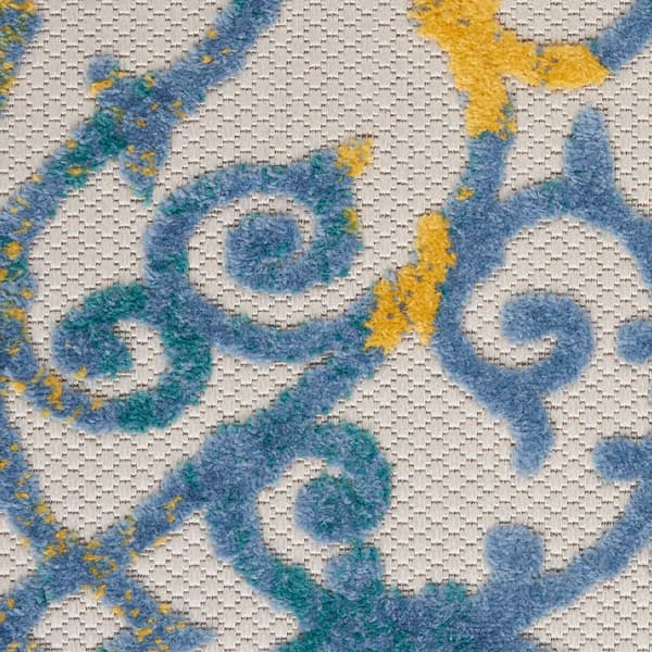 Nourison Aloha Scroll Print Round Rug