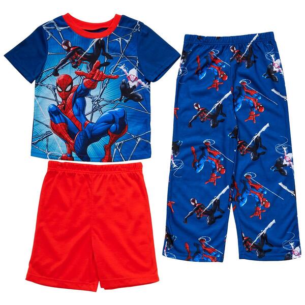 Boys &#40;4-7&#41;  3pc. Spider-Man Team Top/Shorts/Pants Pajama Set - image 