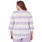 Plus Size Alfred Dunner Garden Party Spliced Stripe Texture Tee - image 2