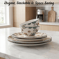 222 Fifth Perse 12pc. Porcelain Dishes White Plates & Bowls Sets - image 9