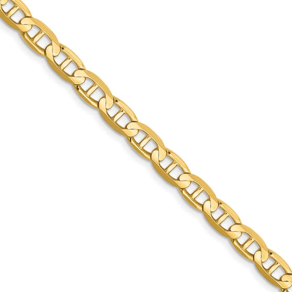 Mens Gold Classics&#40;tm&#41;10kt. Gold Concave Anchor Chain Bracelet