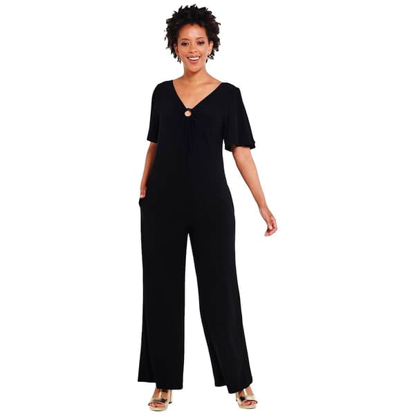 Womens Sami & Jo Flutter Sleeve O Ring Jumpsuit