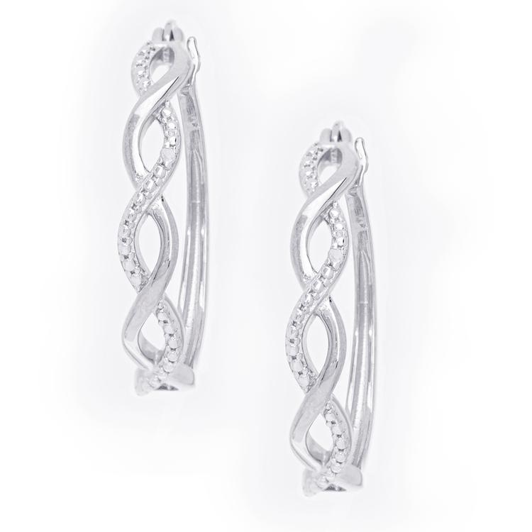 Gianni Argento Sterling & Diamond Infinity Hoop Earrings