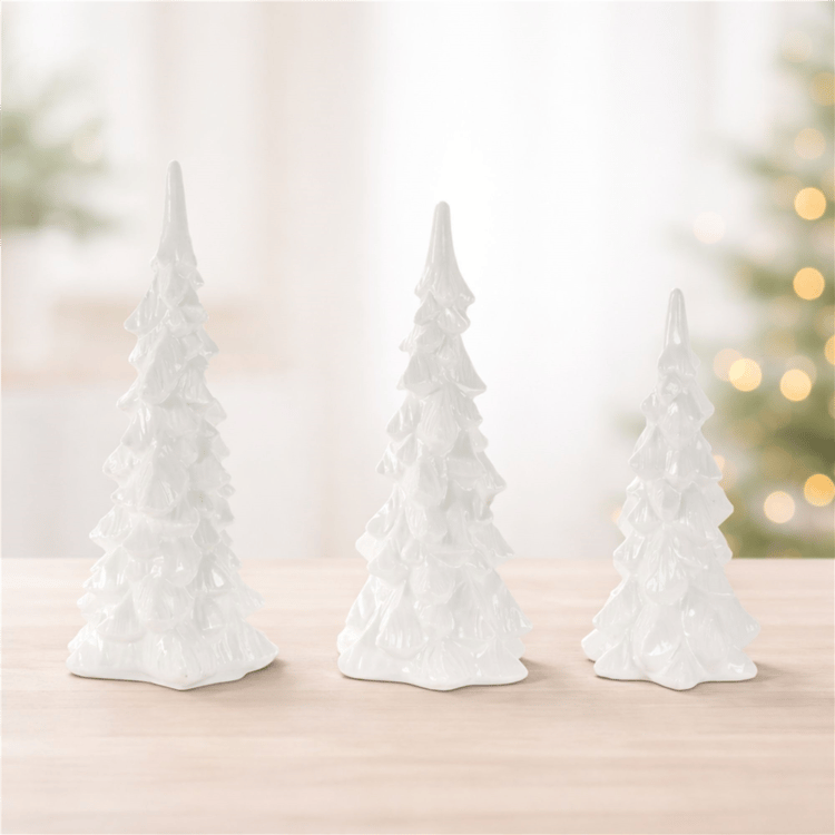 Melrose Ceramic Pine Tree - Set of 3