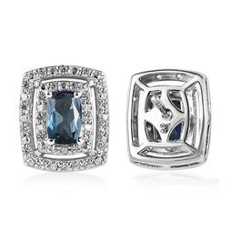 Gemstone Classics&#40;tm&#41; London Blue Topaz & White Zircon Earrings