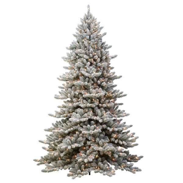 Puleo International 7.5ft. Flocked Fir Artificial Christmas Tree - image 