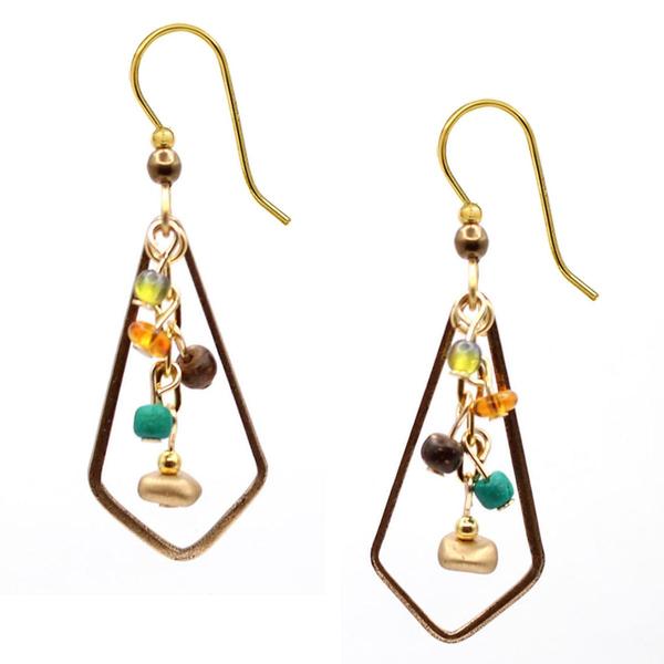 Silver Forest Autumn-Colored Bead Cascade Earrings - image 