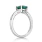 Sterling Silver Ring w/ Created Emerald & White Topaz Gemstones - image 2