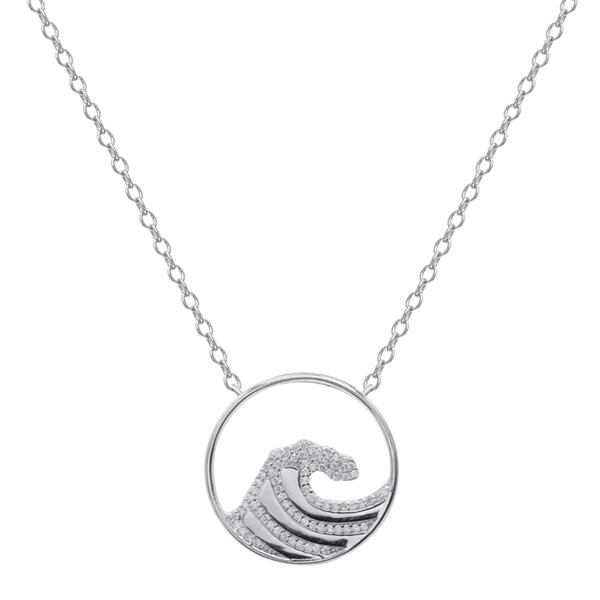 Accents by Gianni Argento Diamond Accent Wave Necklace - image 