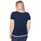 Womens Alfred Dunner Port Side 3/4 Sleeve Pearl Anchor Blouse - image 2