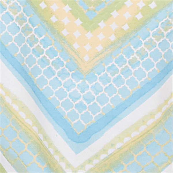 Womens Hearts of Palm Aqua Fresh Tie Front Chevron Blouse